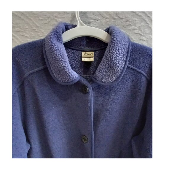 LL Bean Periwinkle Blue Long Fleece Sweater LG (T-359) - Picture 2 of 9